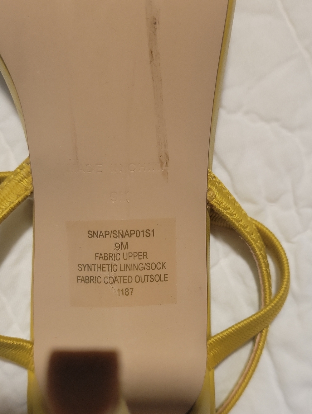 Steve Madden Yellow Strappy Block Heel Sandals - Picture 4 of 4